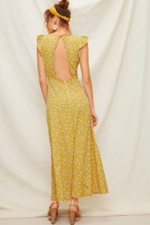 Alternative view of Đầm Ruffle Họa Tiết Hoa Gừng